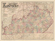 Kentucky 1862 Lloyd - Old State Map Reprint