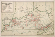 Kentucky 1929 Utility Lines - Old State Map Reprint