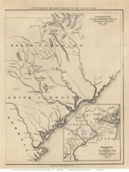 ca 1780 Prinicipal Seats of the Revolutionary War South and North - 1829 Emma Willard - USA Atlases