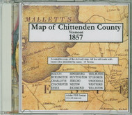 Map of Chittenden County, Vermont, 1857, CDROM Old Map