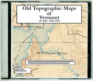 Old Topographc Maps of Vermont, CDROM Old Map