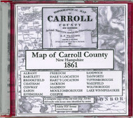 Topographical Map of Carroll County, New Hampshire, 1861, CDROM Old Map
