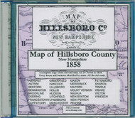 Map of Hillsboro County, New Hampshire, 1858, CDROM Old Map