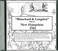 Blanchard & Langdon Map of New Hampshire, 1761, CDROM Old Map