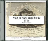 Carrigain Map of New Hampshire, 1816, CDROM Old Map