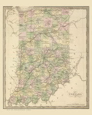 Indiana 1848 Greenleaf - Old State Map Reprint