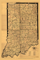 Indiana 1897 Galbraith - Old State Map Reprint