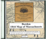 Borden Map of Massachusetts, 1844, CDROM Old Map
