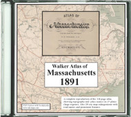 Walker Atlas of Massachusetts, 1891, CDROM Old Map