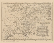 Louisiana 1765 Kitchin - Old State Map Reprint