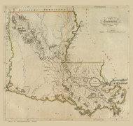 Louisiana 1814 Carey - Old State Map Reprint