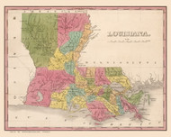 Louisiana 1836 Finley - Old State Map Reprint