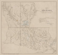 Louisiana 1849 Surveyor General - Old State Map Reprint