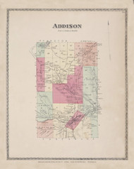 Addison, New York 1873 - Old Town Map Reprint - Steuben Co. Atlas 15