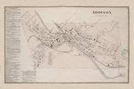 Addison Addison Village, New York 1873 - Old Town Map Reprint - Steuben Co. Atlas 18-19