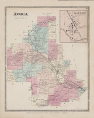 Avoca Wallace, New York 1873 - Old Town Map Reprint - Steuben Co. Atlas 21