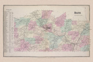 Bath , New York 1873 - Old Town Map Reprint - Steuben Co. Atlas 26-27