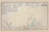 Bath North Bath, New York 1873 - Old Town Map Reprint - Steuben Co. Atlas 30-31
