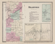 Bradford South Bradford, New York 1873 - Old Town Map Reprint - Steuben Co. Atlas 37