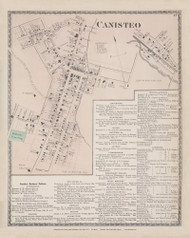 Canisteo Canisto Village, New York 1873 - Old Town Map Reprint - Steuben Co. Atlas 47