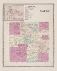 Caton Caton Village, New York 1873 - Old Town Map Reprint - Steuben Co. Atlas 49