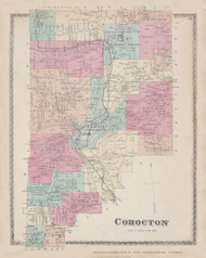 Cohocten, New York 1873 - Old Town Map Reprint - Steuben Co. Atlas 51