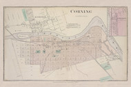 Corning Knoxville Gibson, New York 1873 - Old Town Map Reprint - Steuben Co. Atlas