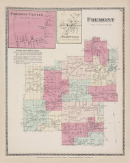 Fremont Fremont Center, New York 1873 - Old Town Map Reprint - Steuben Co. Atlas