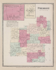 Fremont Fremont Center, New York 1873 - Old Town Map Reprint - Steuben Co. Atlas 73