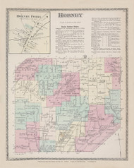 Hornby Hornby Forks, New York 1873 - Old Town Map Reprint - Steuben Co. Atlas