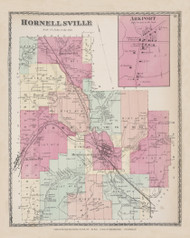 Hornellsville Arkport, New York 1873 - Old Town Map Reprint - Steuben Co. Atlas
