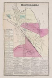 Hornellsville Arkport, New York 1873 - Old Town Map Reprint - Steuben Co. Atlas 84-85