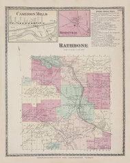 Rathbone Cameron Mills Risingville, New York 1873 - Old Town Map Reprint - Steuben Co. Atlas