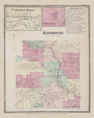 Rathbone Cameron Mills Risingville, New York 1873 - Old Town Map Reprint - Steuben Co. Atlas 103