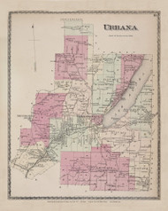 Urbana, New York 1873 - Old Town Map Reprint - Steuben Co. Atlas 111