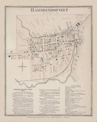 Urbana Hammondsport, New York 1873 - Old Town Map Reprint - Steuben Co. Atlas