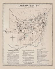Urbana Hammondsport, New York 1873 - Old Town Map Reprint - Steuben Co. Atlas 113