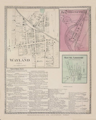 Wayland Rathboneville South Addison, New York 1873 - Old Town Map Reprint - Steuben Co. Atlas 117