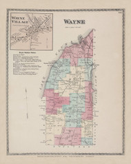 Wayne Wayne Village, New York 1873 - Old Town Map Reprint - Steuben Co. Atlas 121