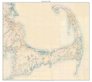 Cape Cod 1890 - Custom USGS Old Topo Map (square) - Massachusetts - cc3