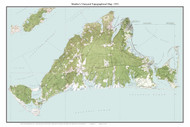 Martha's Vineyard 1951 - Custom USGS Old Topo Map - Massachusetts