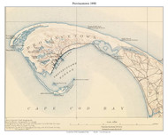 Provincetown 1890 - Custom USGS Old Topo Map - Massachusetts