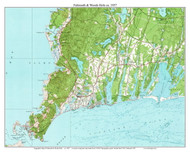 Falmouth and Woods Hole 1957 - Custom USGS Old Topo Map - Massachusetts 7x7 Custom