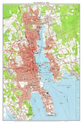 New Bedford 1964 - Custom USGS Old Topo Map - Massachusetts 7x7 Custom
