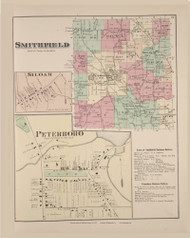 Smithfield Siloam Peterboro, New York 1875 - Old Town Map Reprint - Madison Co. Atlas
