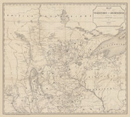 Minnesota 1849 U.S. Army Engineers - Old State Map Reprint