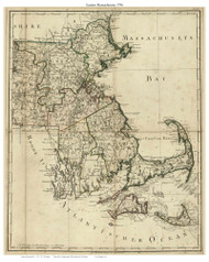 Eastern Massachusetts 1796 Sotzmann - Old State Map Reprint