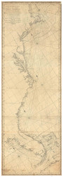 Chart of North America from Cape Cod to Havana, 1784 East Coast Big Area - USA Regionals