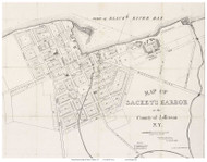 Sackets Harbor Closeup 1835 - Old Map Reprint - New York Cities Other Jefferson Co.