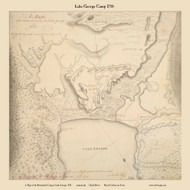 Lake George Camp 1758 - Old Map Reprint - New York Cities Other Warren Co.